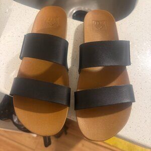Reef Women's Cushion Vista Sandals - Size 9.5 - Black and Tan